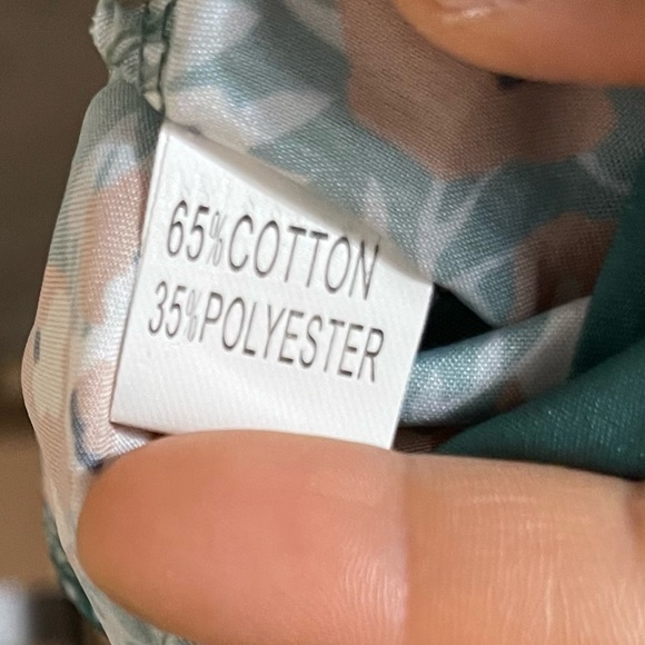 NWOT Tie on Front Flowers Floral Green Slit Midi Dress Size M - Picture 9 of 13